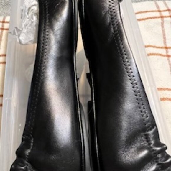 Iconic NWOT Tory Burch Black Leather Soft Flats Never Worn Size 7 1/2 Medium - Picture 7 of 8